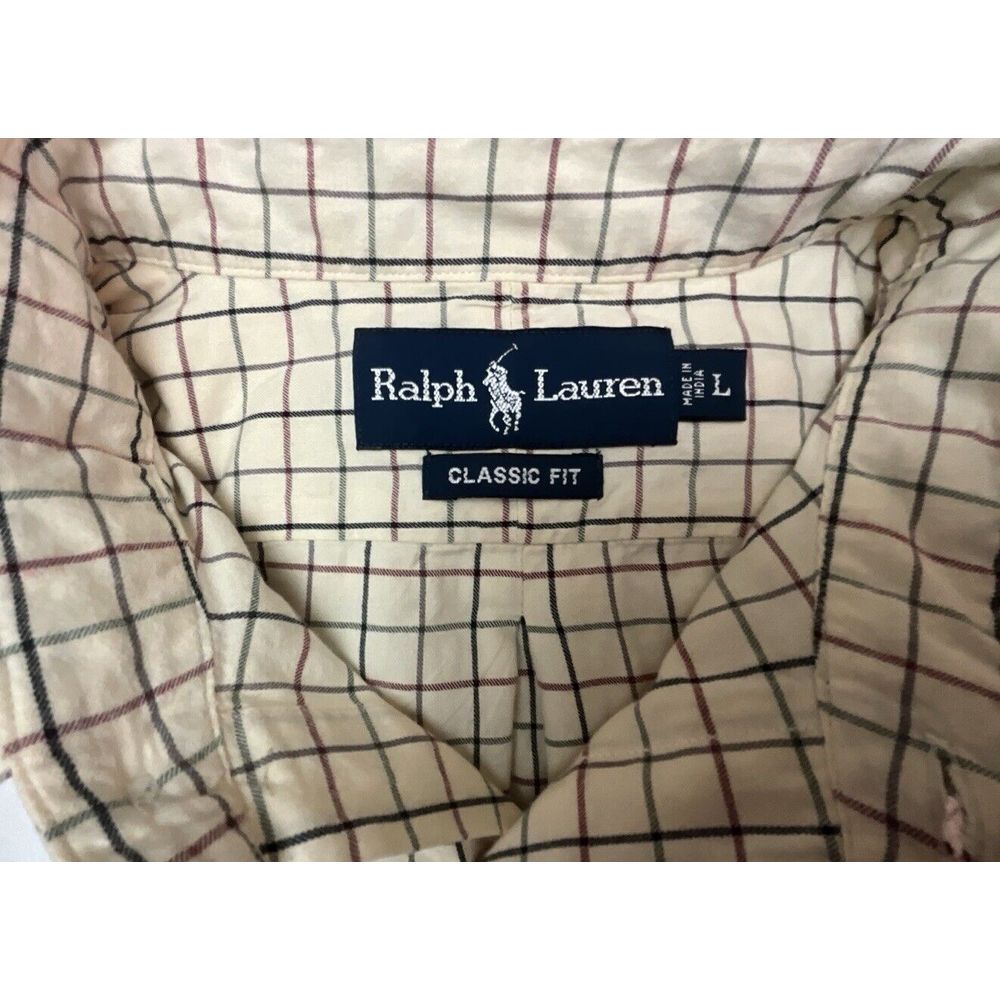 Ralph Lauren Shirt Mens Striped Long Sleeve Classic Fit - Size Large - Picture 5 of 5